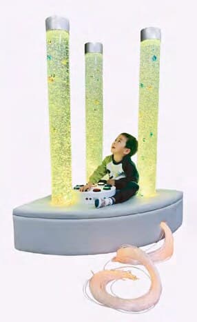Illuminated bubble tube for a Snoezelen room
